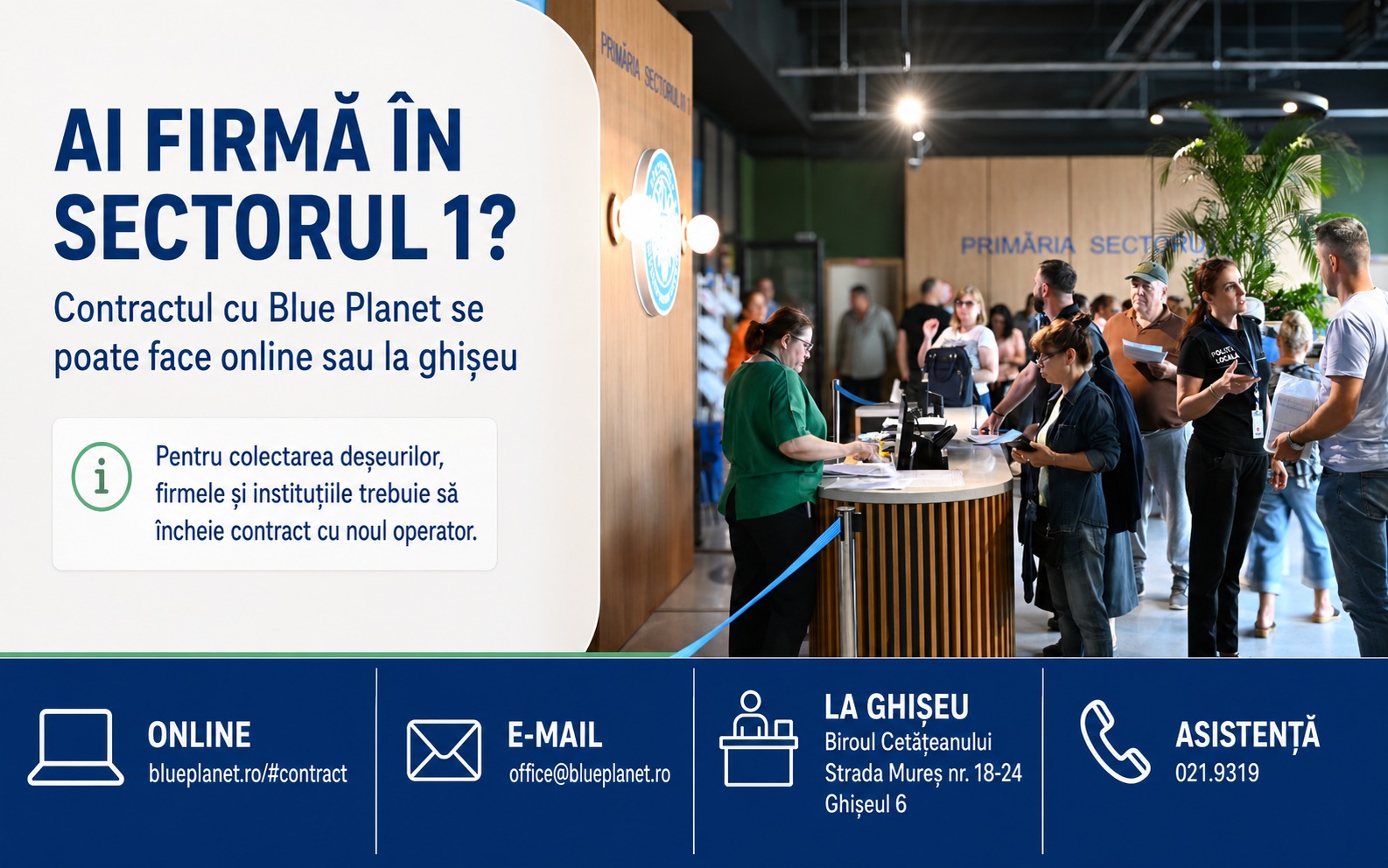 Atenție, firme din Sectorul 1! Aveți mai puțin de două săptămâni să semnați contractul cu Blue Planet pentru colectarea deșeurilor